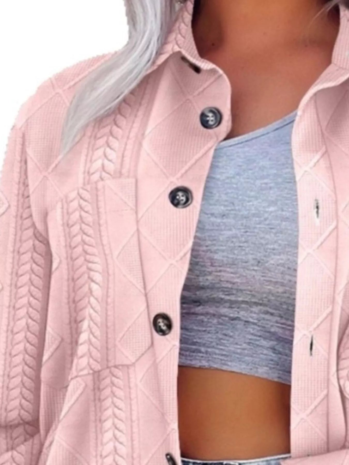 Button Up Long Sleeve Knit Outerwear