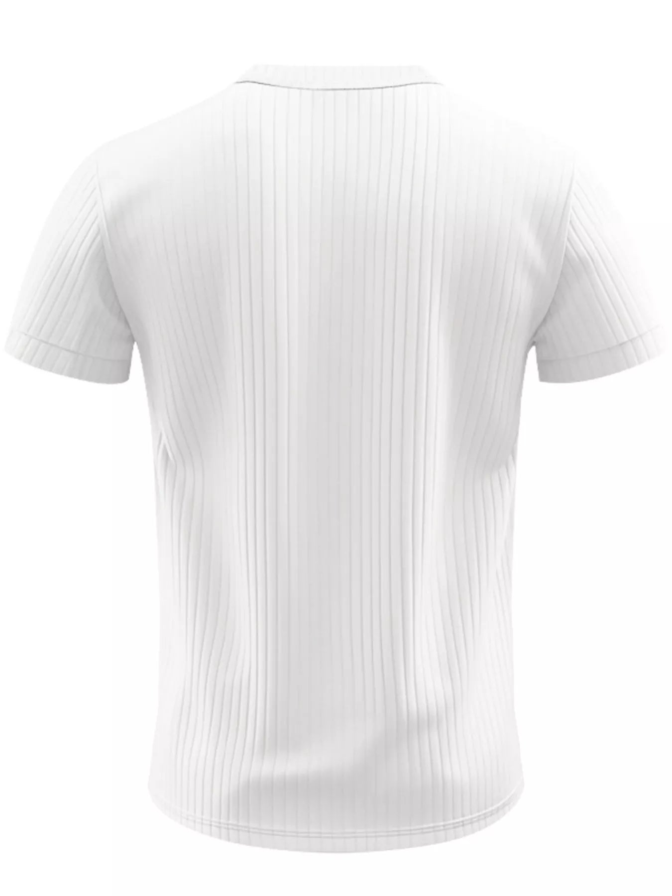 Men's Full Size Ribbed Button-Down Casual T-Shirt Plus Size
