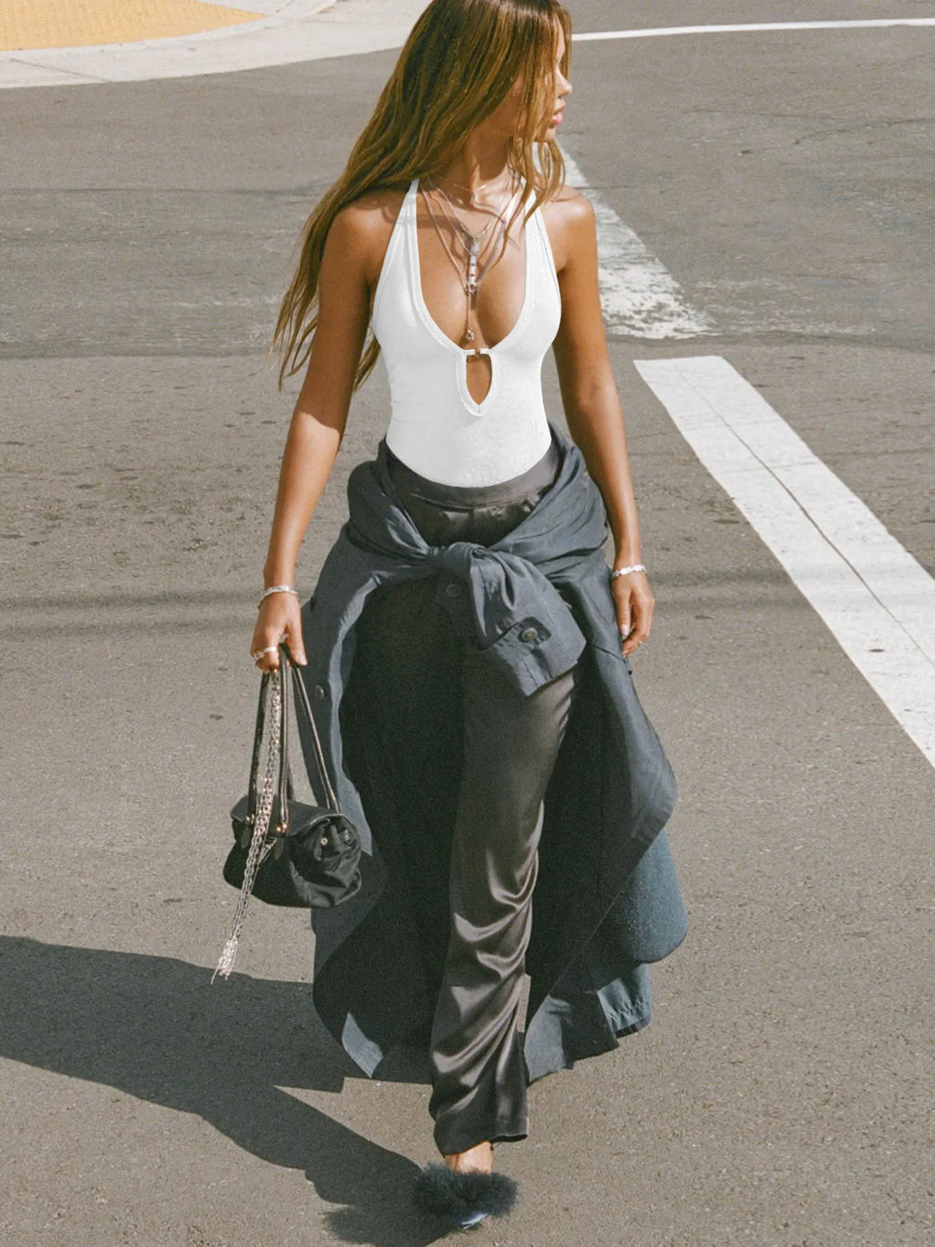 Cutout Ribbed Tank Top