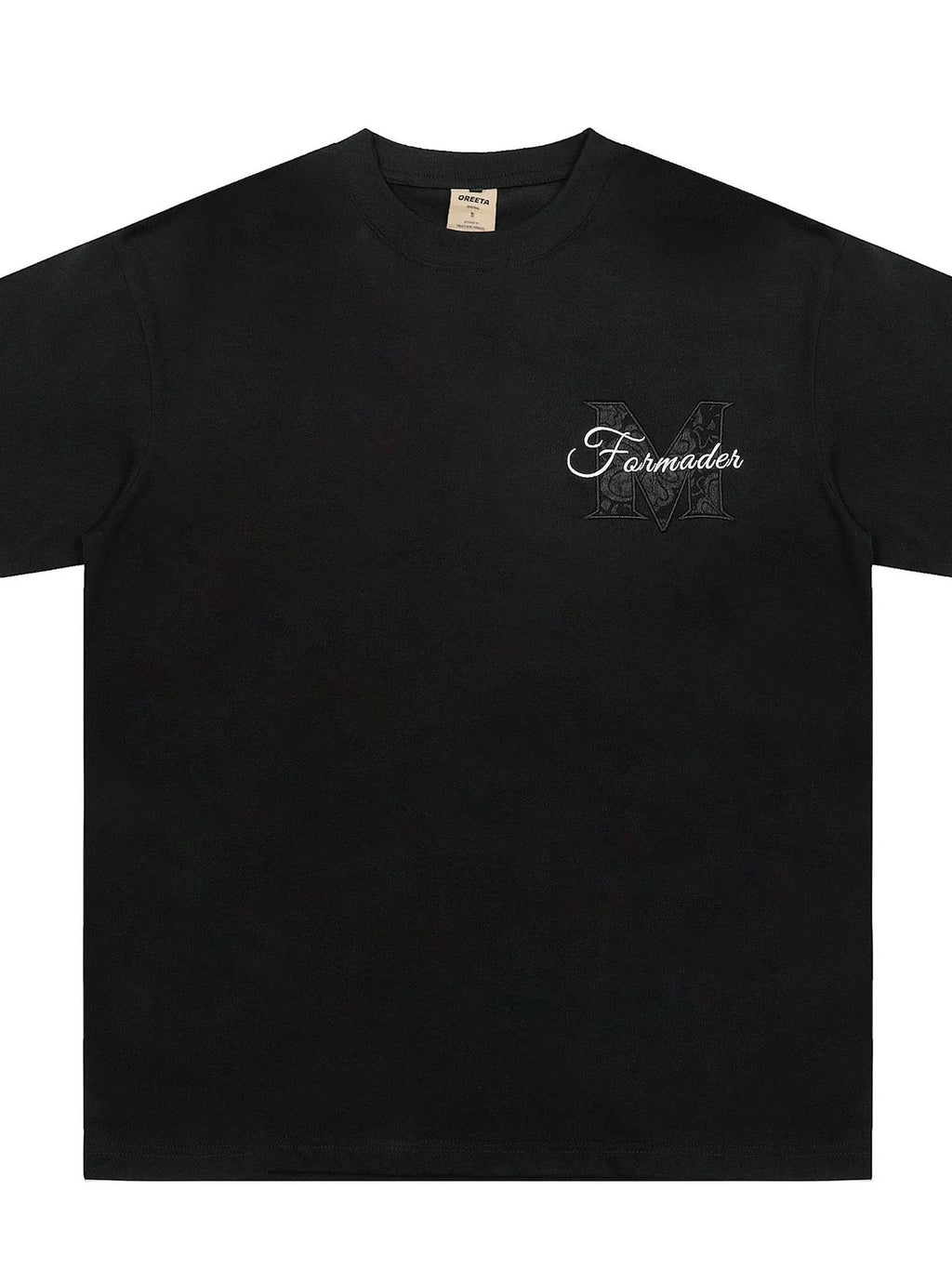 Men's Round Neck Embroidered Letter T-Shirt