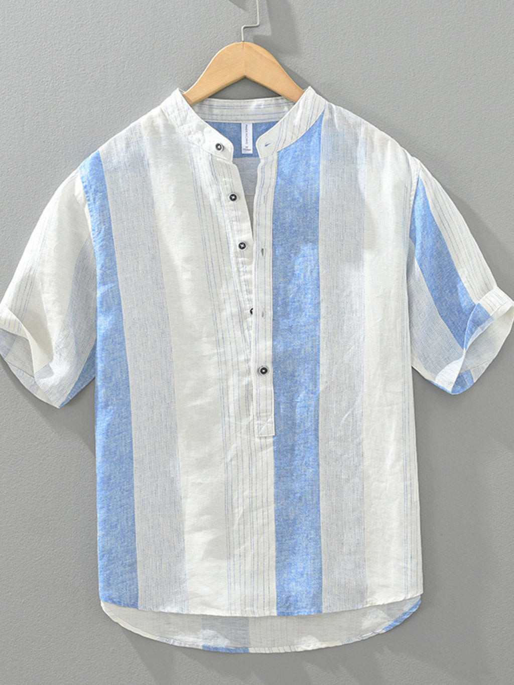 Men's Plus Size Casual Color Block Short Sleeve Shirt
