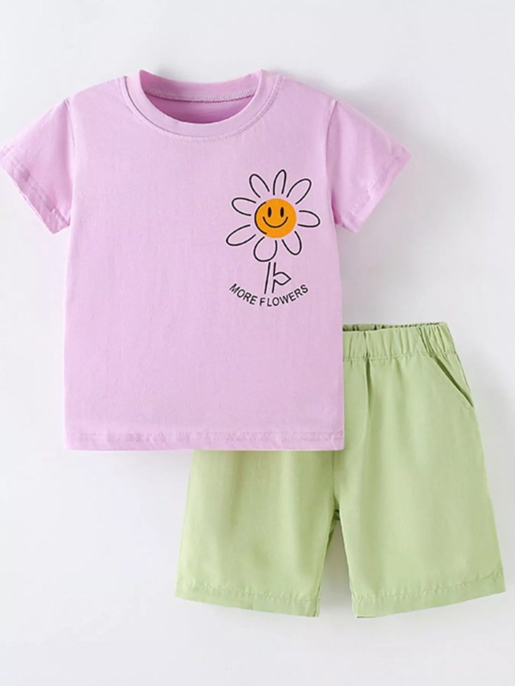 Children's Daisy Print Tee and Shorts Set