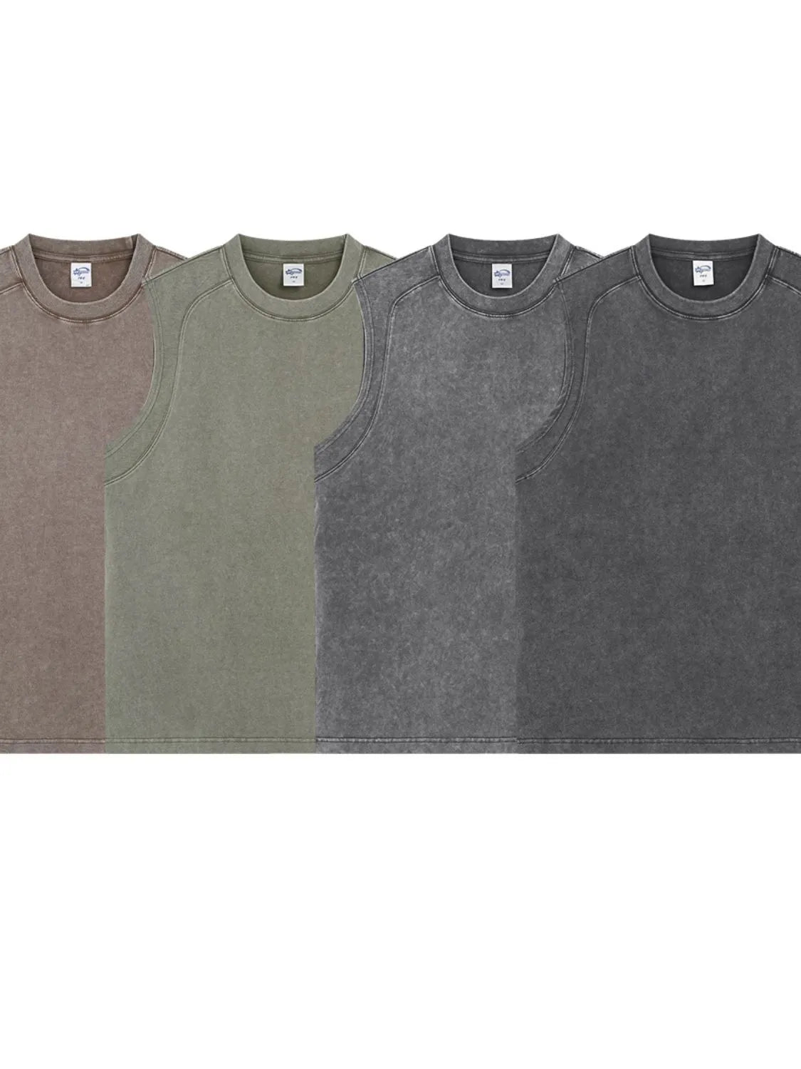 Men's Round Neck Solid Color Tank