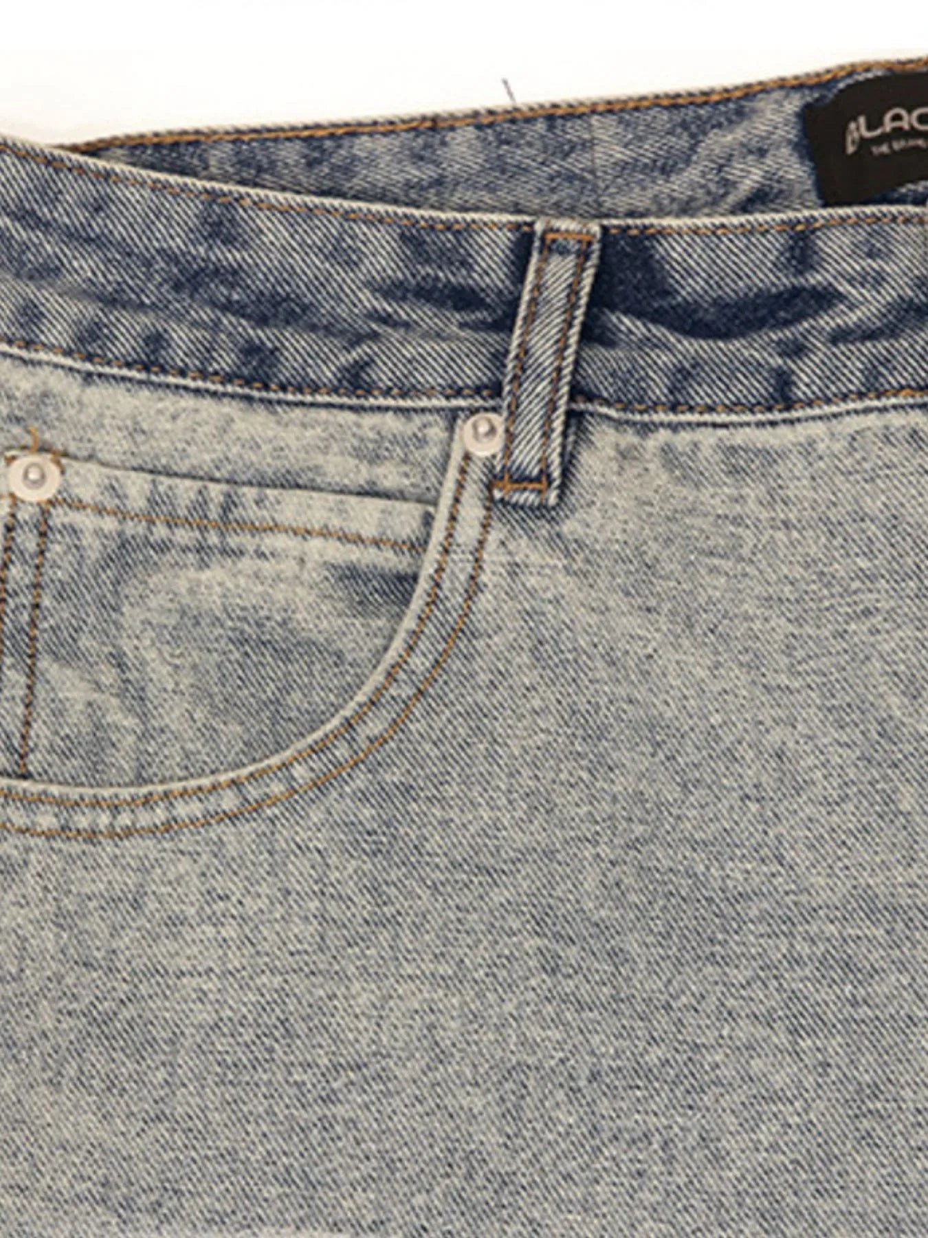 Men's Contrast Pocket Washed Straight Jeans