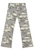 Camouflage Bootcut Jeans with Pockets