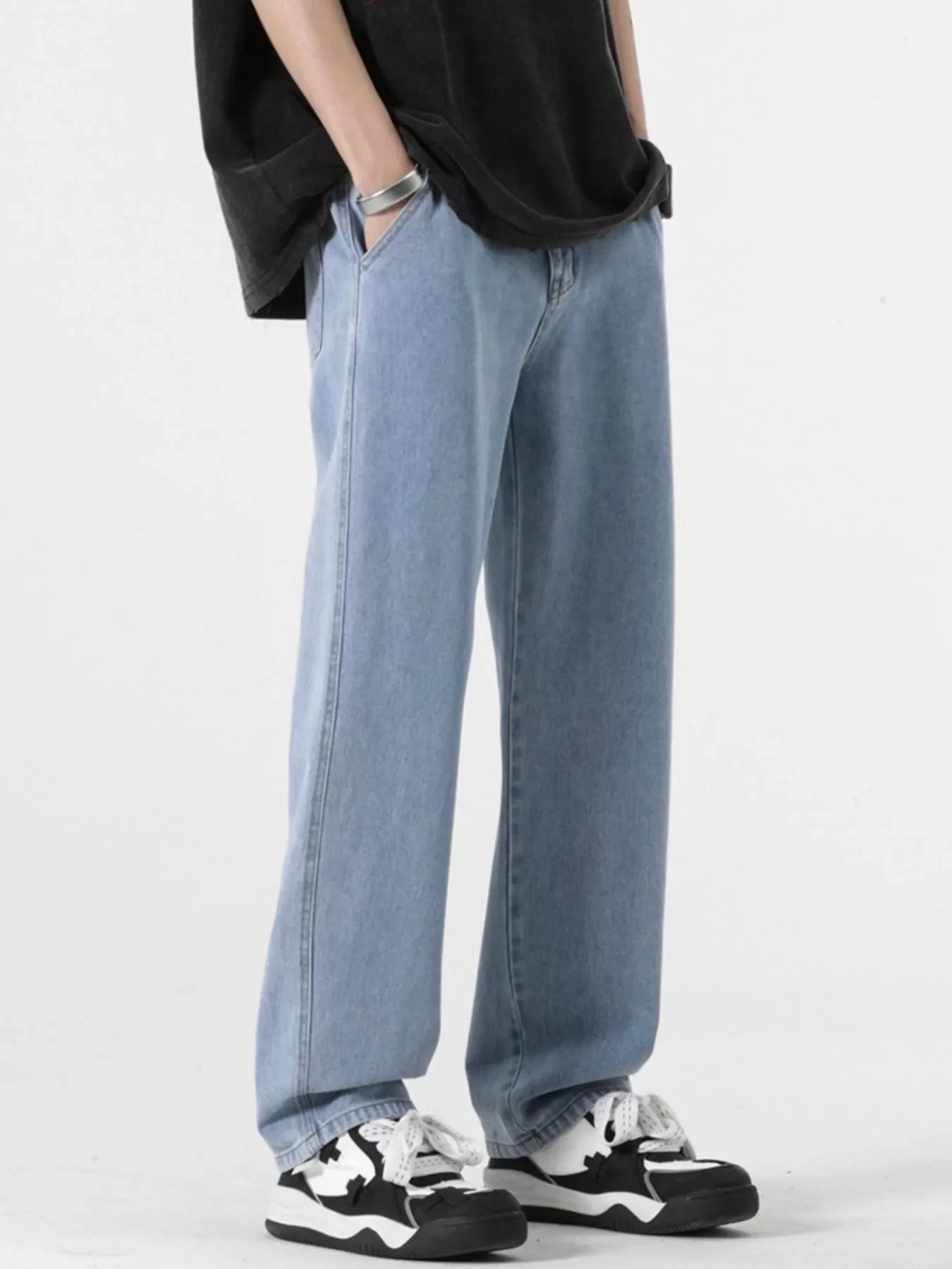 Men's Full Size Pocketed Relaxed Fit Jeans Plus Size