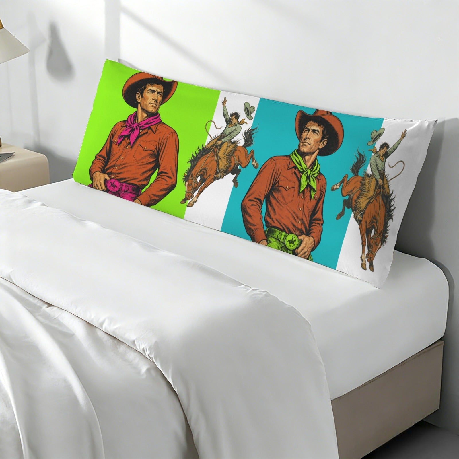 Baha Ranch The Last Roundup Bronc Rider Body Pillow Cover Made in America