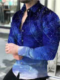 Men's Full Size Printed Button-Down Shirt Plus Size