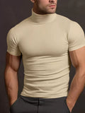 Men's Full Size Short Sleeve Turtleneck T-Shirt Plus Size