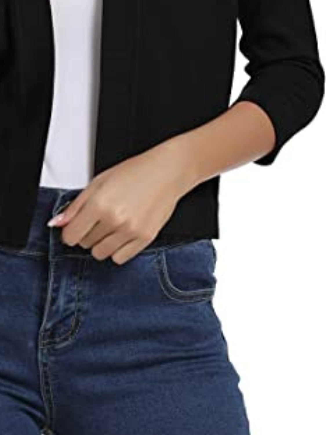 Viscose Blend Open Front Cardigan