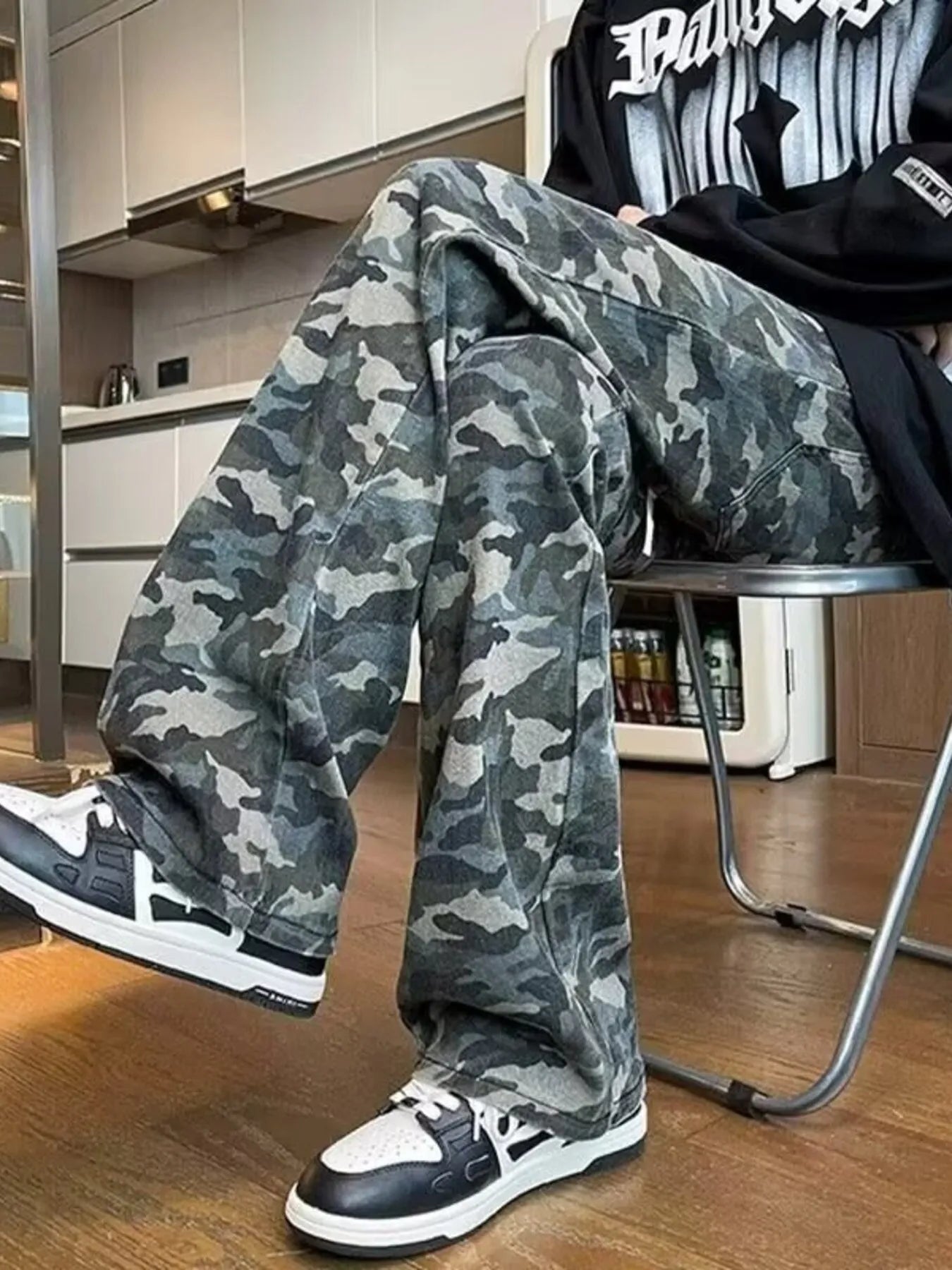 Men's Full Size Camo Print Relaxed Fit Jeans Plus Size