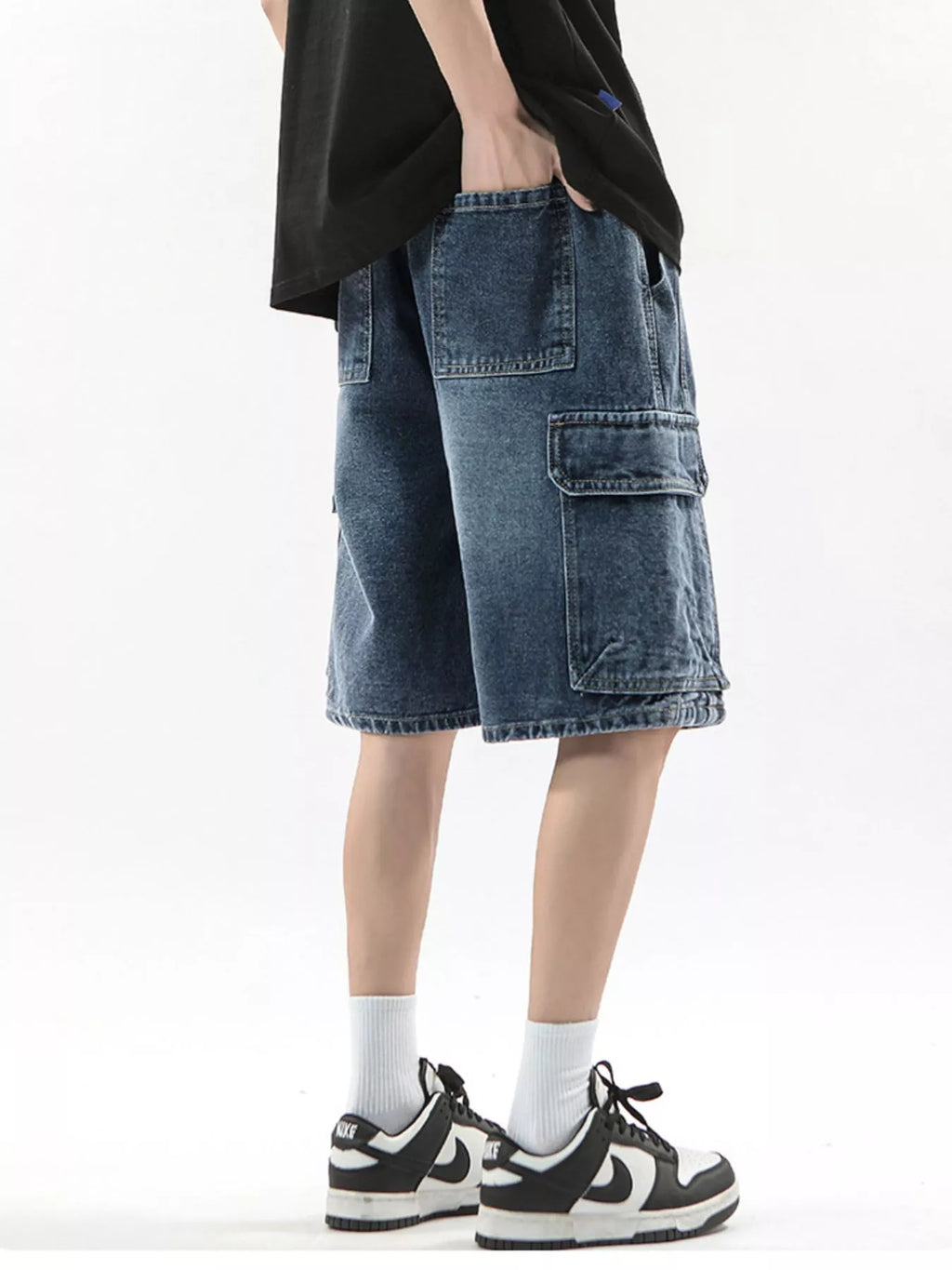Men's Full Size Wash Drawstring Cargo Shorts Plus Size