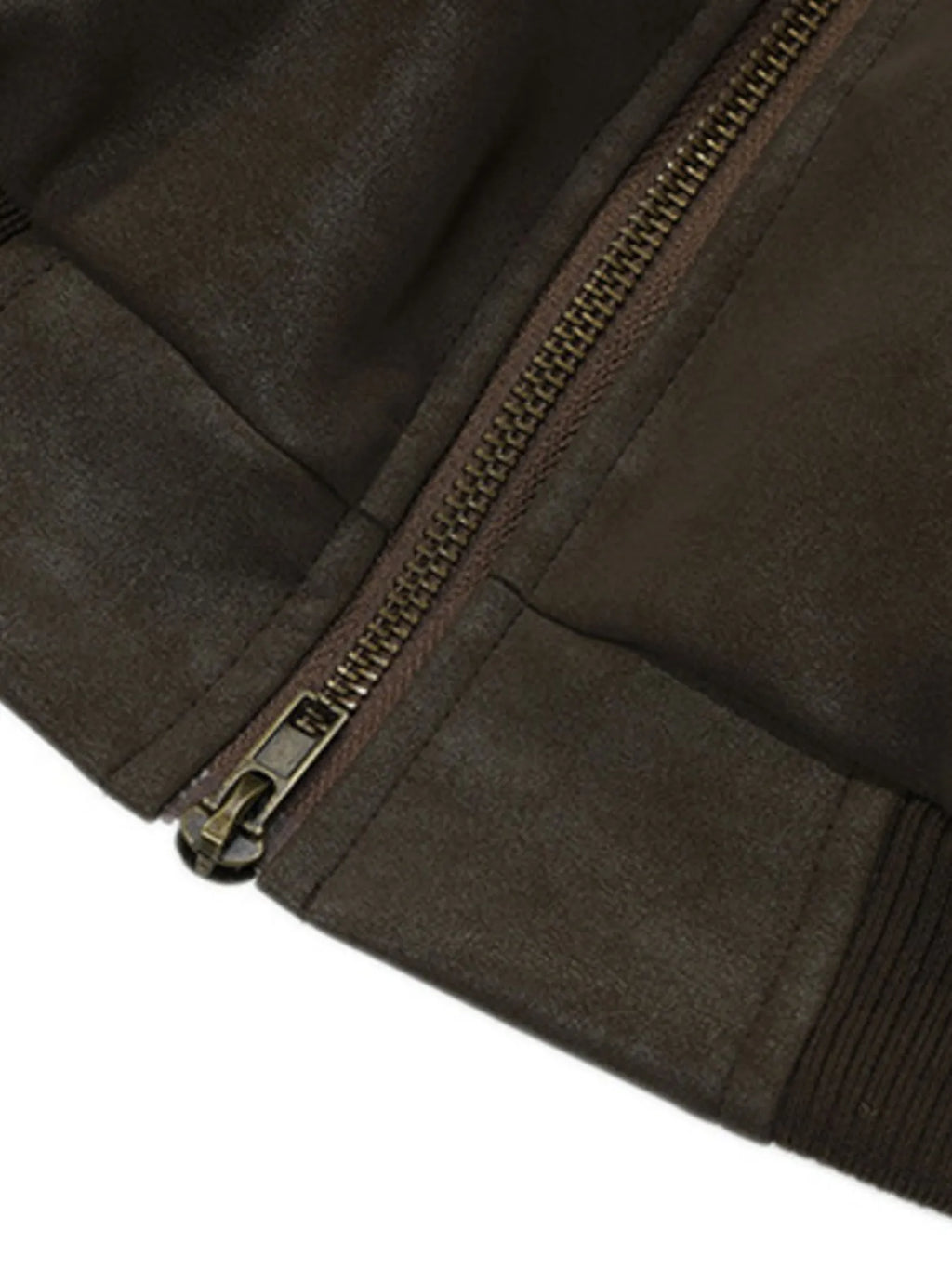Men's Plaid Collar Detail Zip Up Jacket