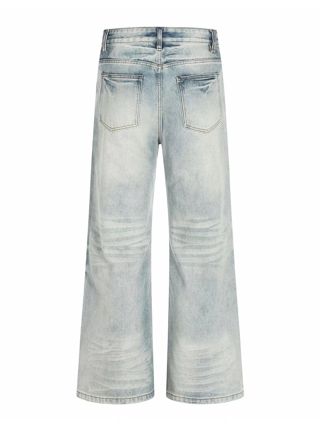 Men's Full Size Vintage Wash Wide Leg Jeans Plus Size