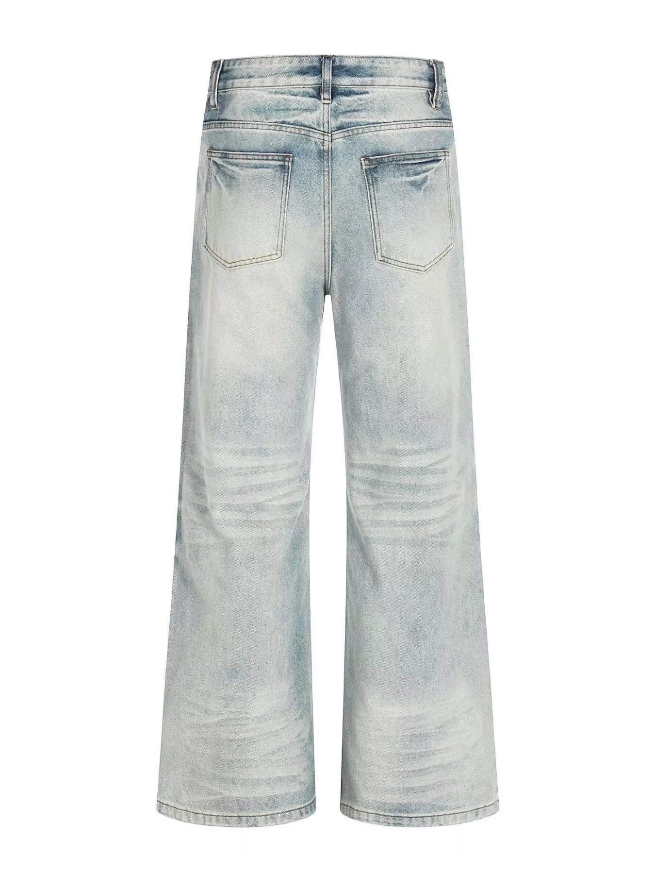 Men's Full Size Vintage Wash Wide Leg Jeans Plus Size