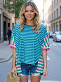 Colorful Striped Oversized T-Shirt