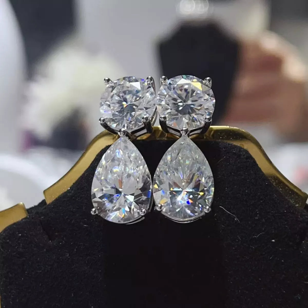 16 Carat Moissanite 925 Sterling Silver Earrings