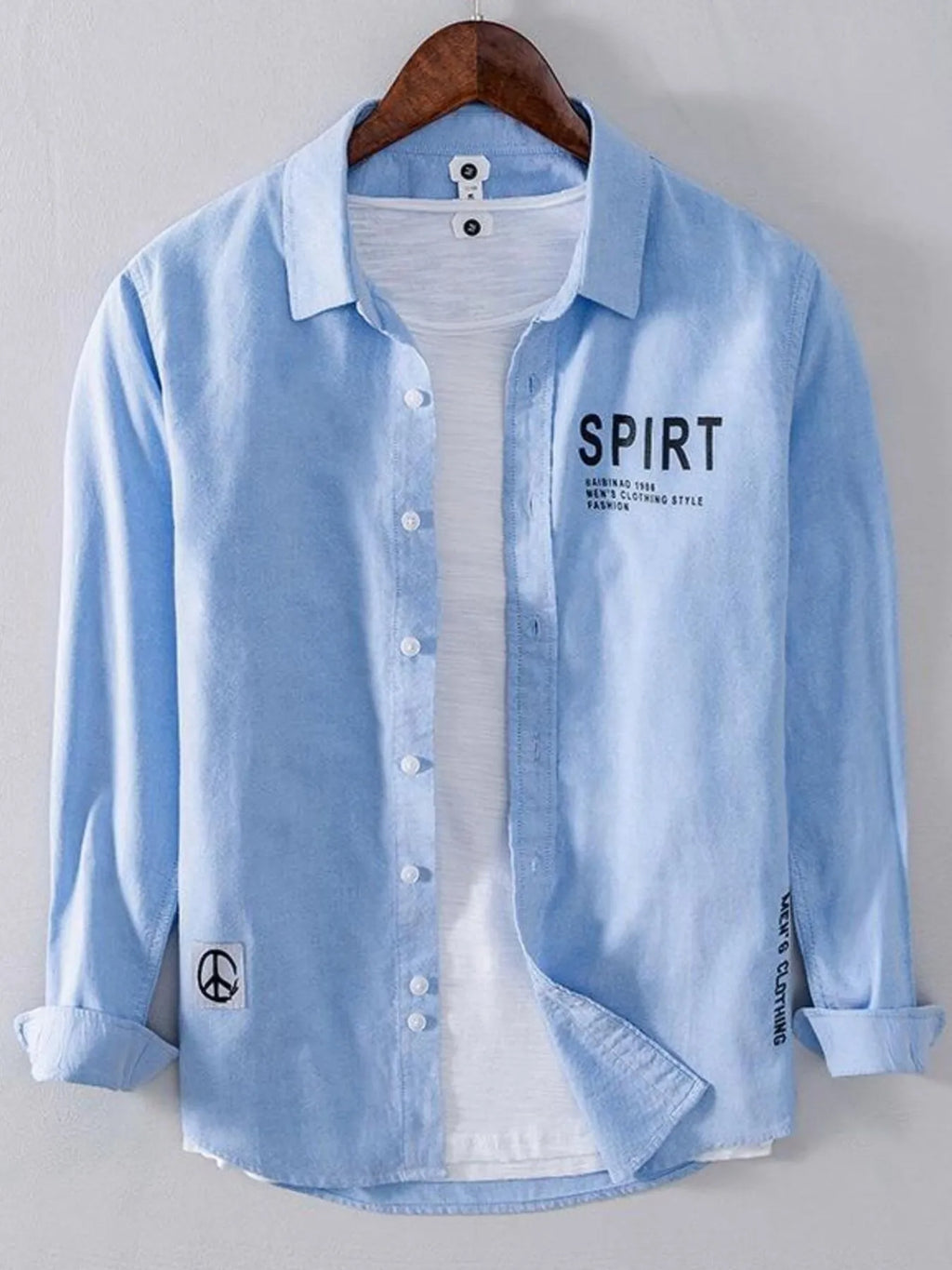 Men's Plus Size Button Up Long Sleeve Shirt