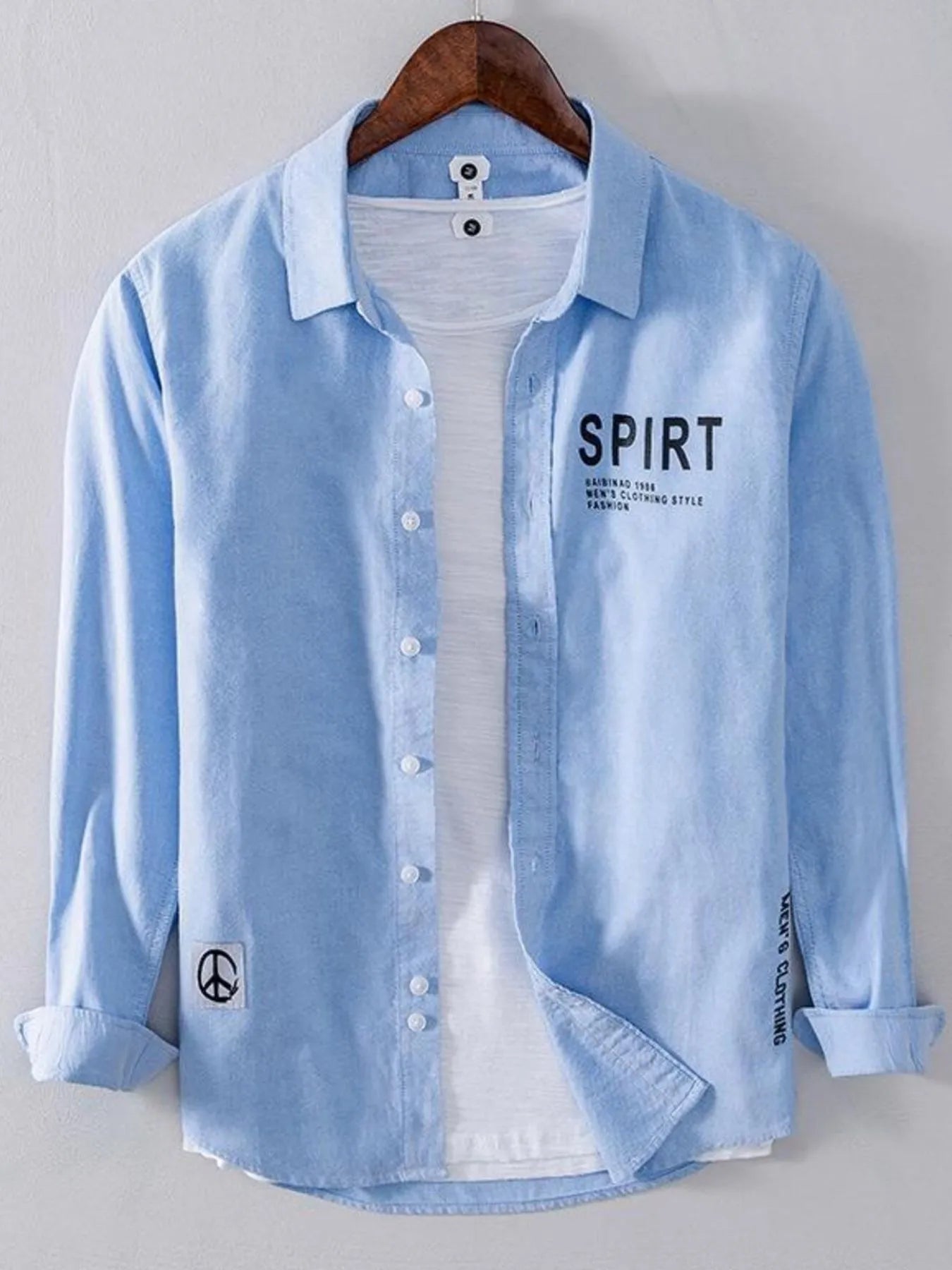 Men's Plus Size Button Up Long Sleeve Shirt