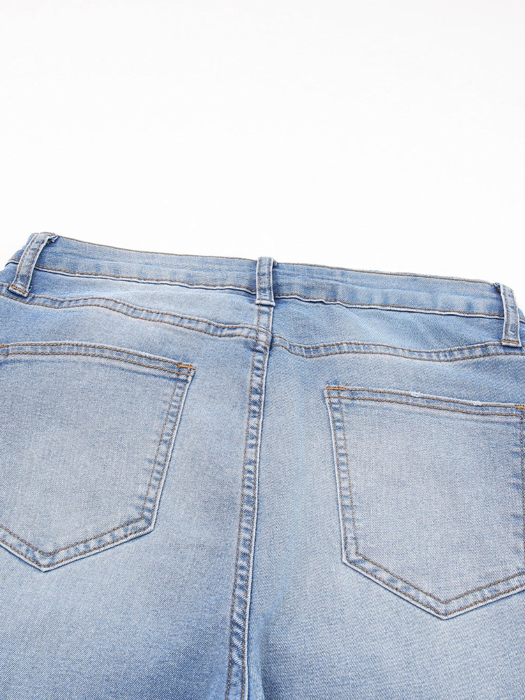 Whiskered Wash Raw Hem Cropped Jeans