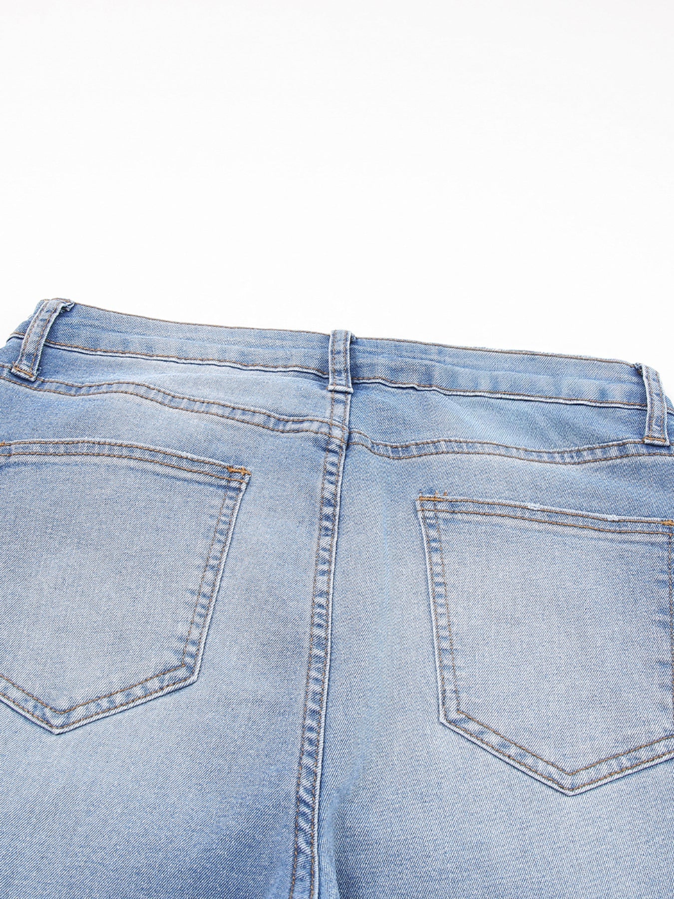 Whiskered Wash Raw Hem Cropped Jeans