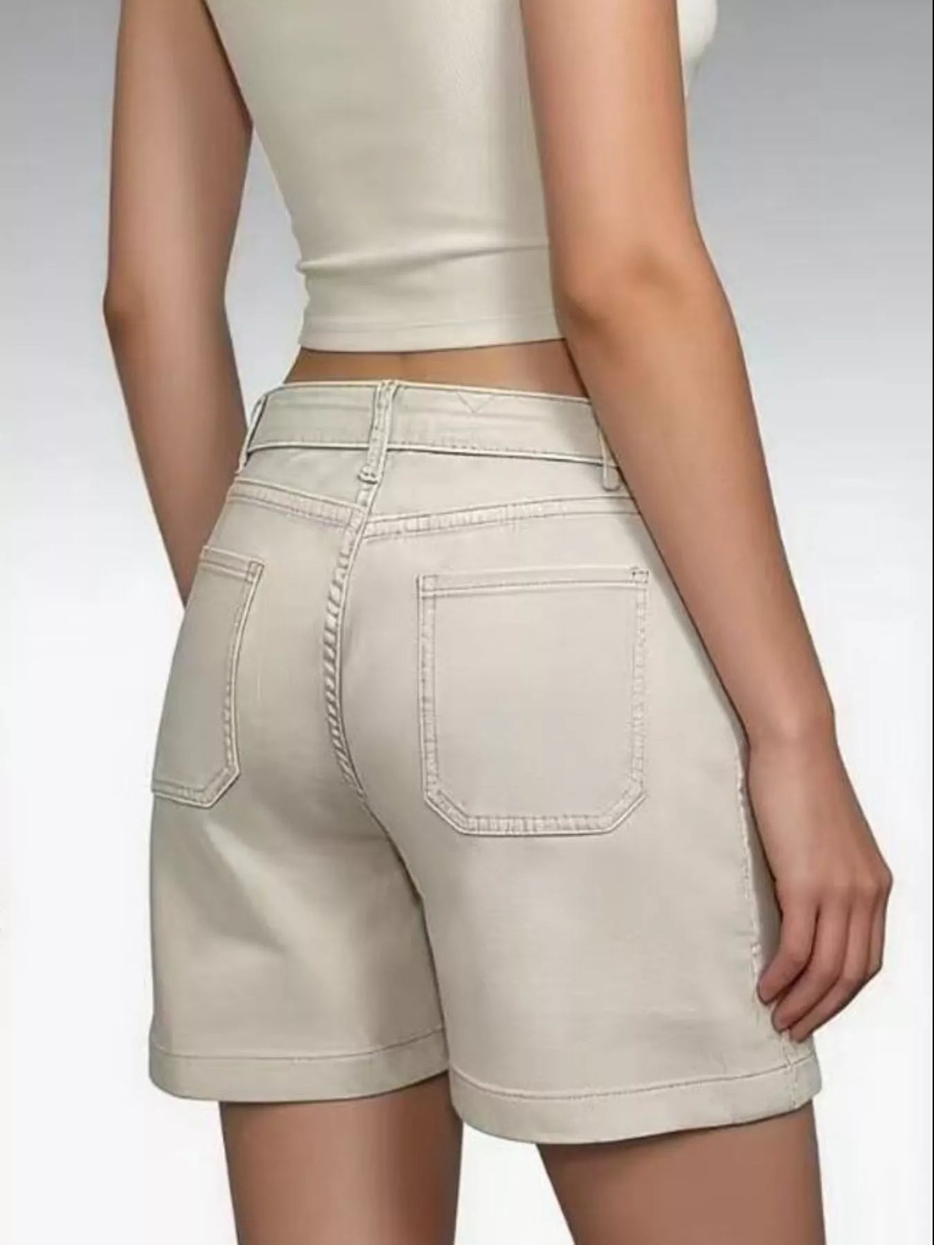 Pocketed Denim Shorts