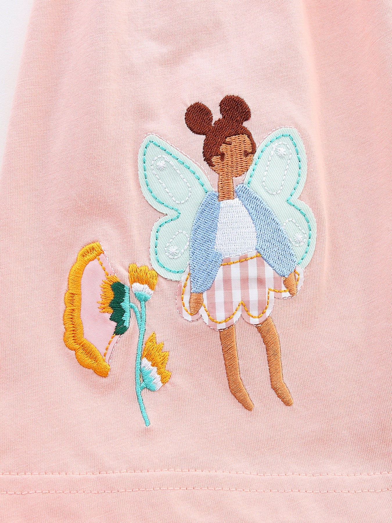 Children's Cute Cartoon Applique Short Sleeve Casual Dress