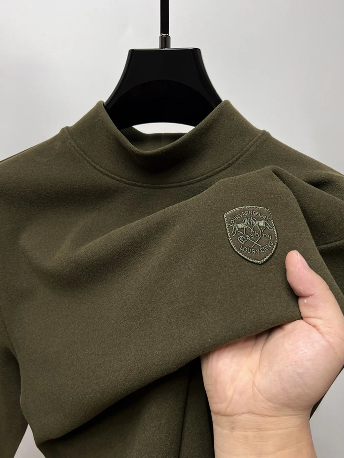 Men's Plus Size Mock Neck Long Sleeve T-Shirt