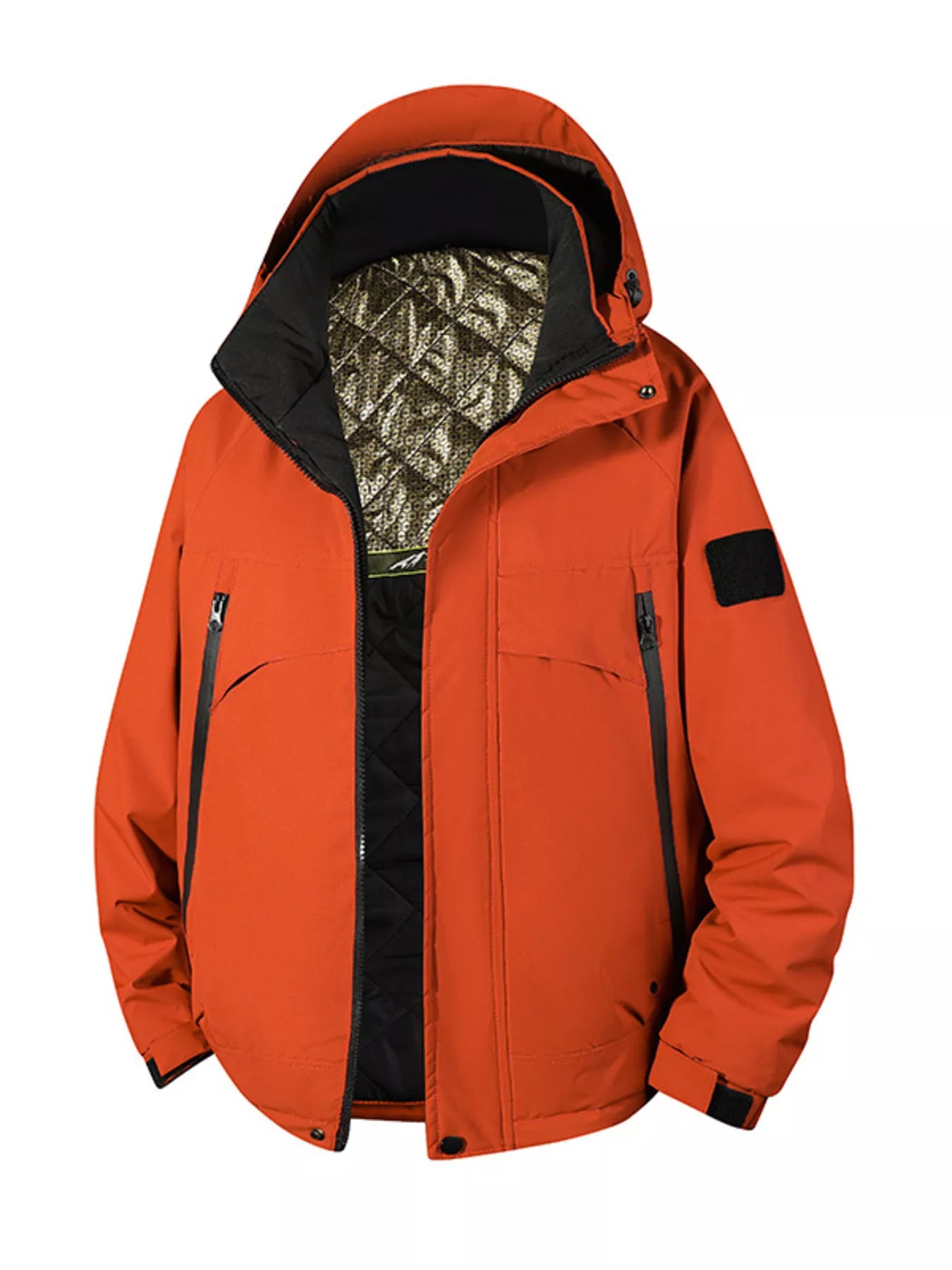 Men's Full Size Hooded Zip Up Winter Jacket Plus Size