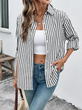 Striped Oversized Button-Up Shirt