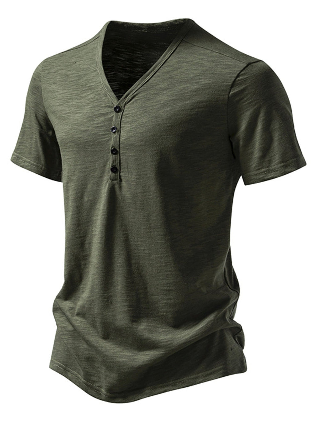 Men's Casual Button Detail T-Shirt