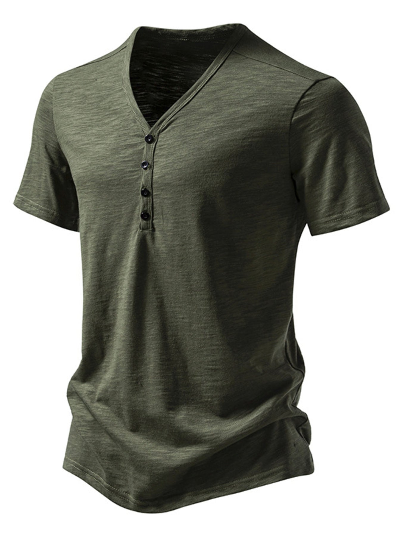 Men's Casual Button Detail T-Shirt