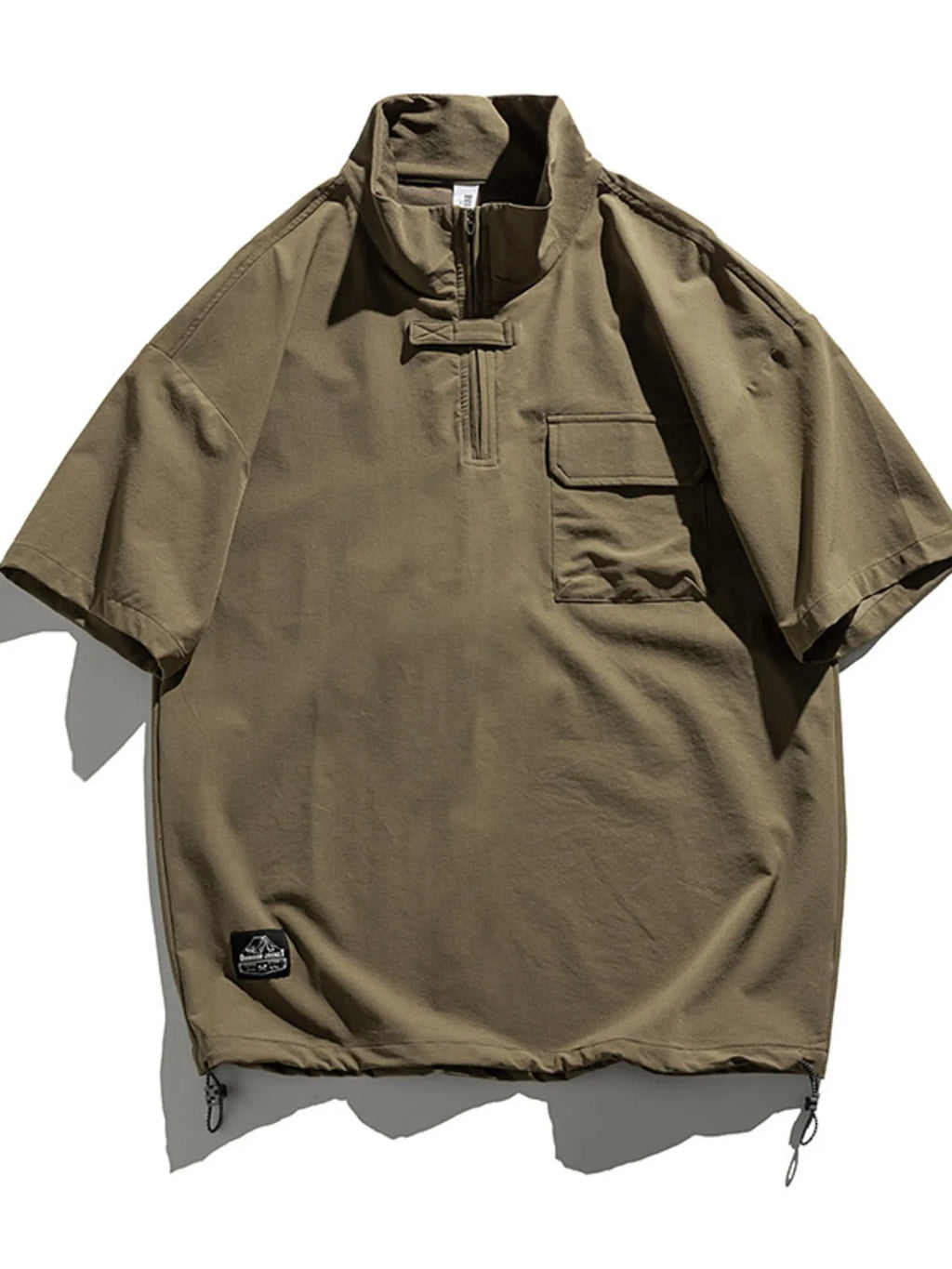 Men's Plus Size Half-Zip Half Sleeve Top