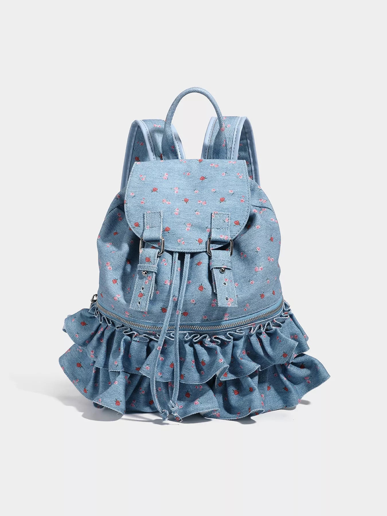 Floral Ruffle Backpack Bag