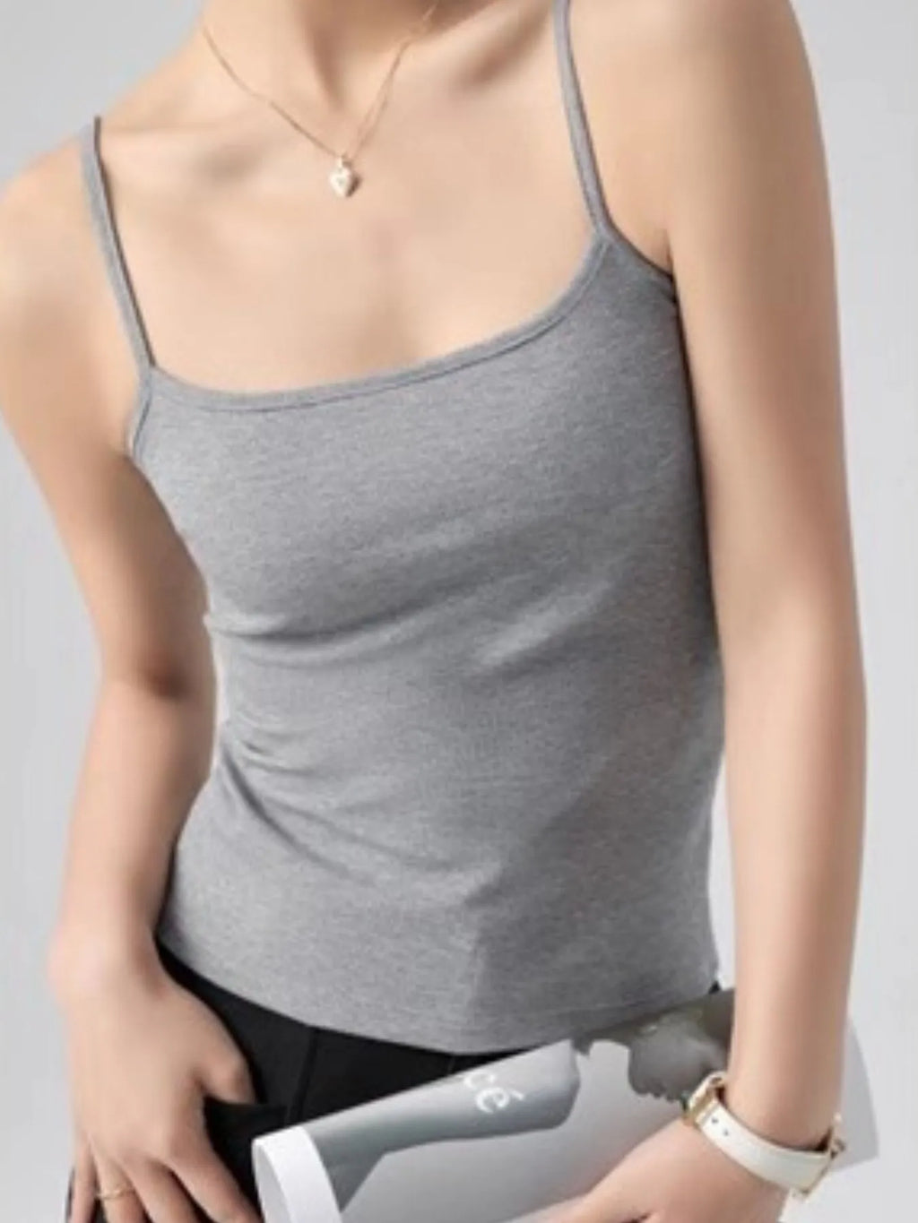 Ribbed Scoop Neck Cami Top