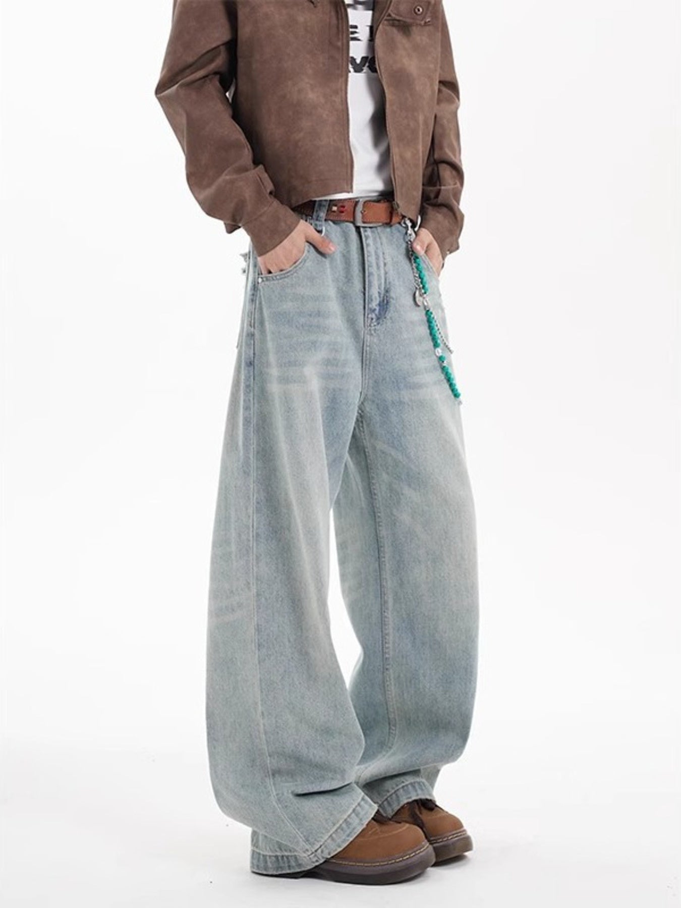 Men's Full Size Wide Leg Jeans Plus Size