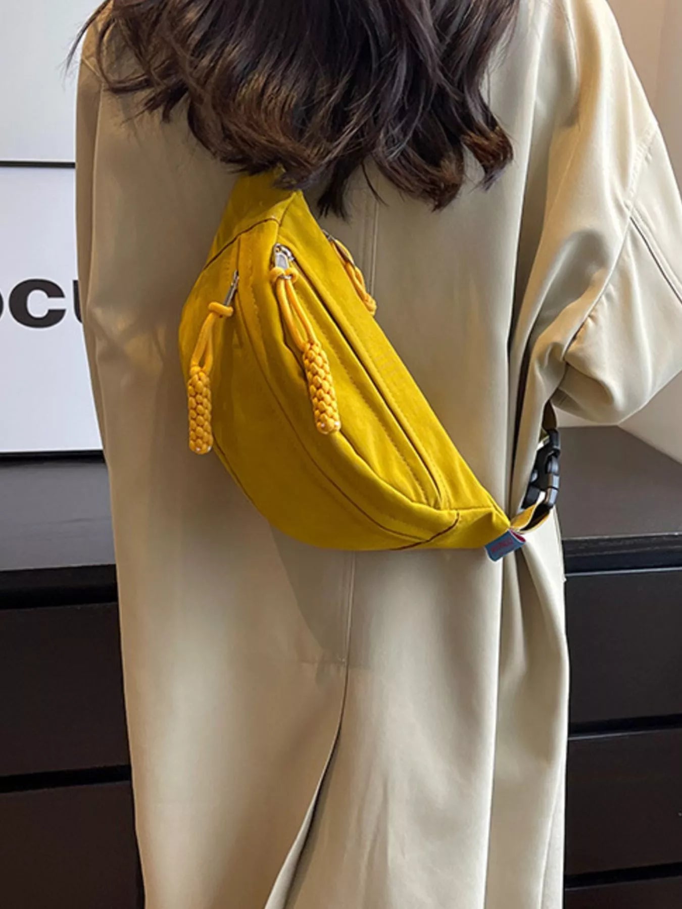 Lightweight Crossbody Bag with Tassel Detail
