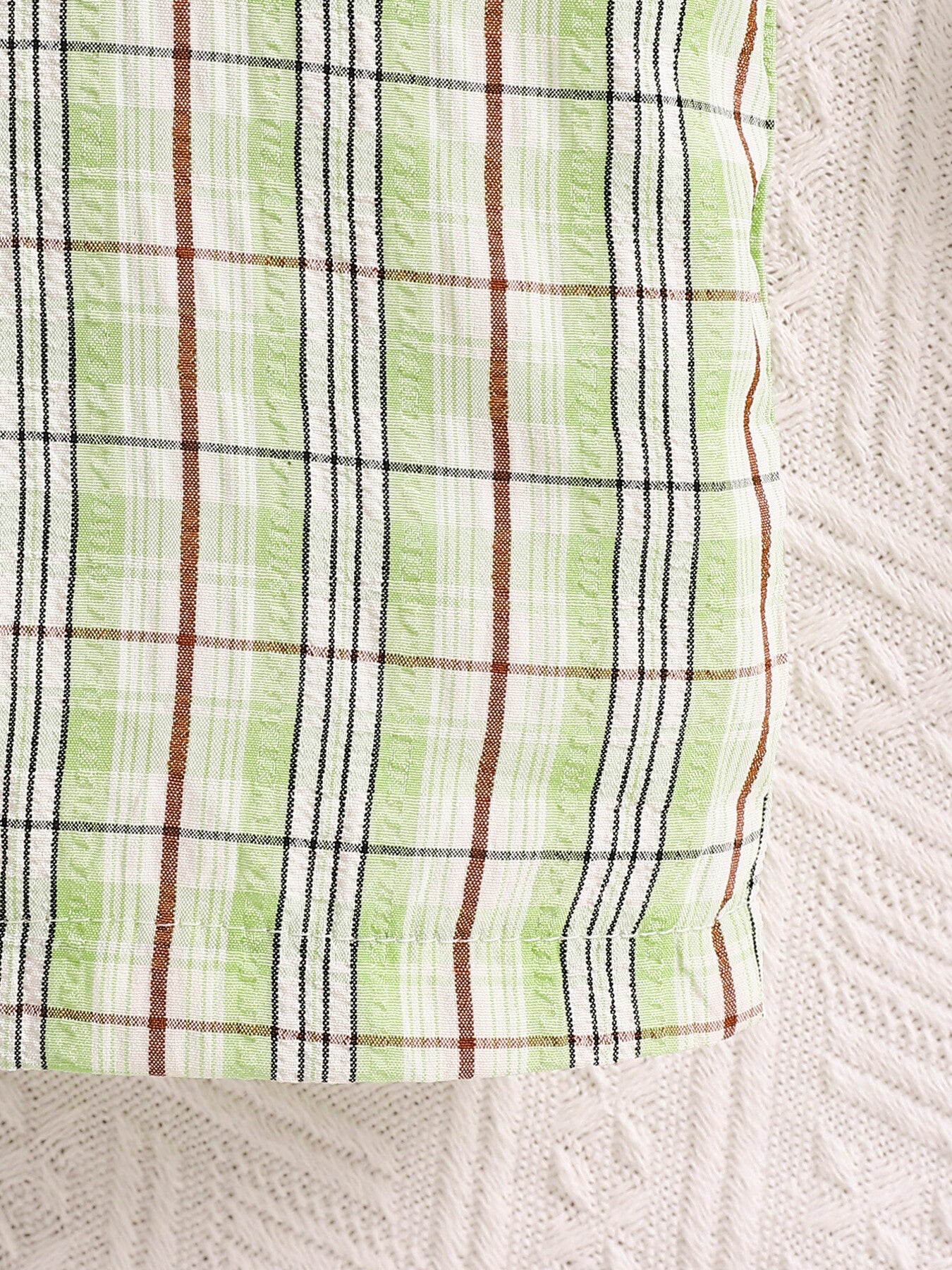 Children's Solid Color Polo & Plaid Overalls Set