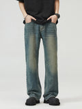 Men's Full Size Washed Straight Leg Jeans Plus Size