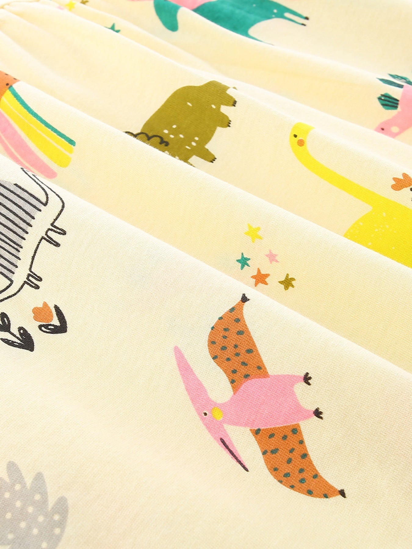Children's Cartoon Dinosaur Print Casual Dress