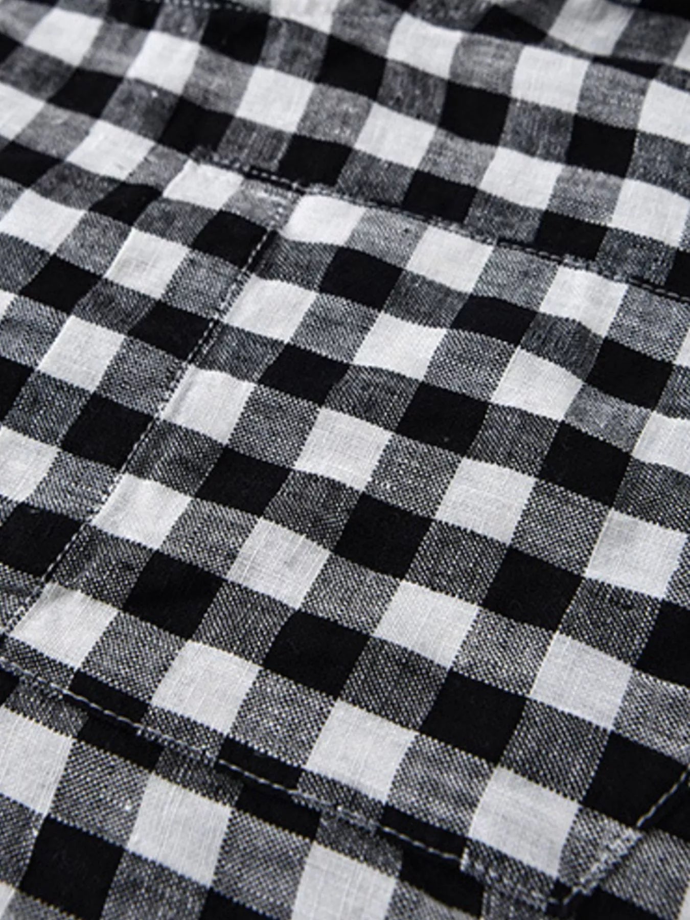 Men's Plus Size Plaid Button Up Short Sleeve Shirt