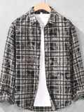 Men's Plus Size Plaid Button Up Long Sleeve Shirt
