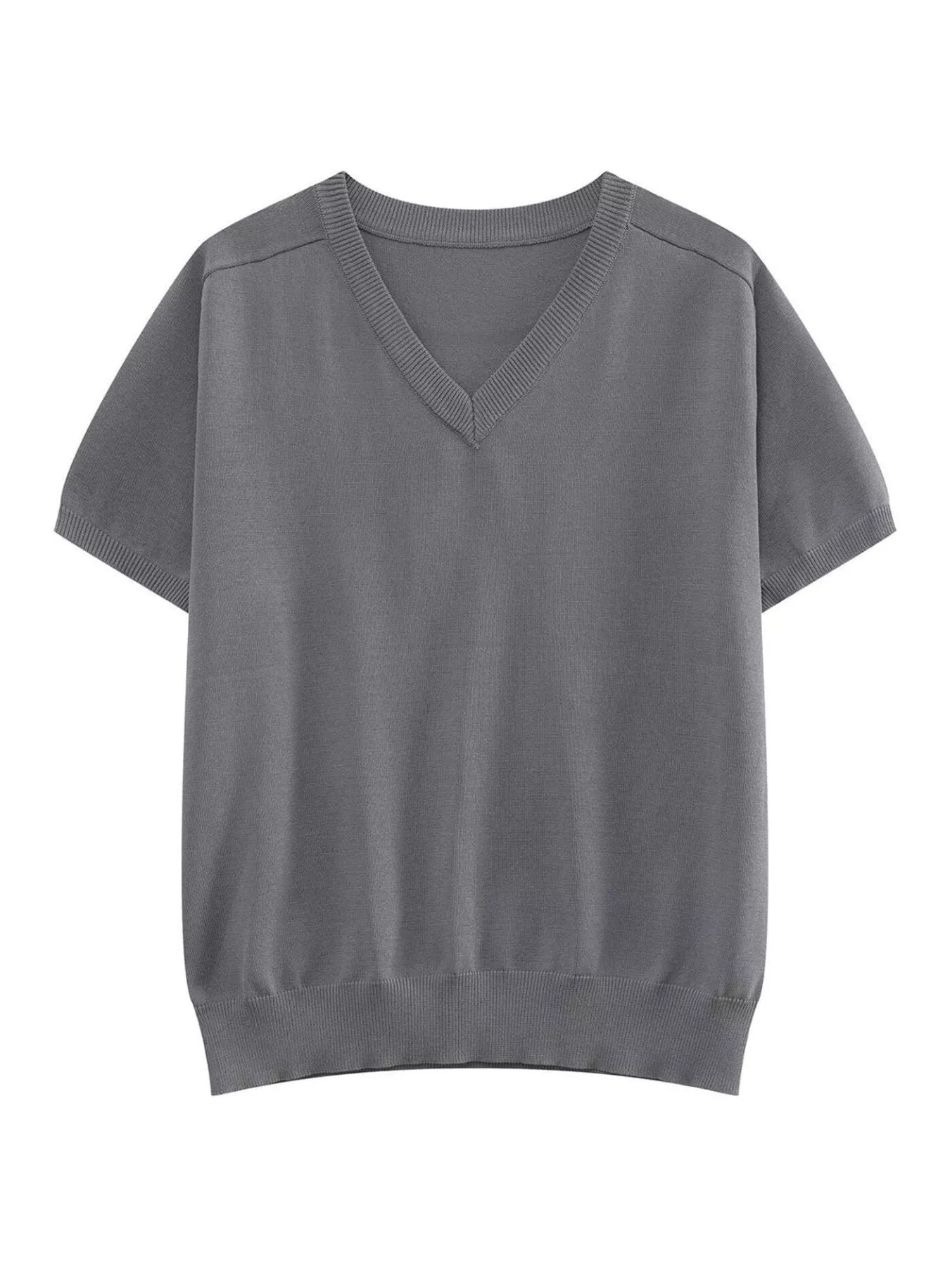 Men's V-Neck Short-Sleeve Knit T-Shirt