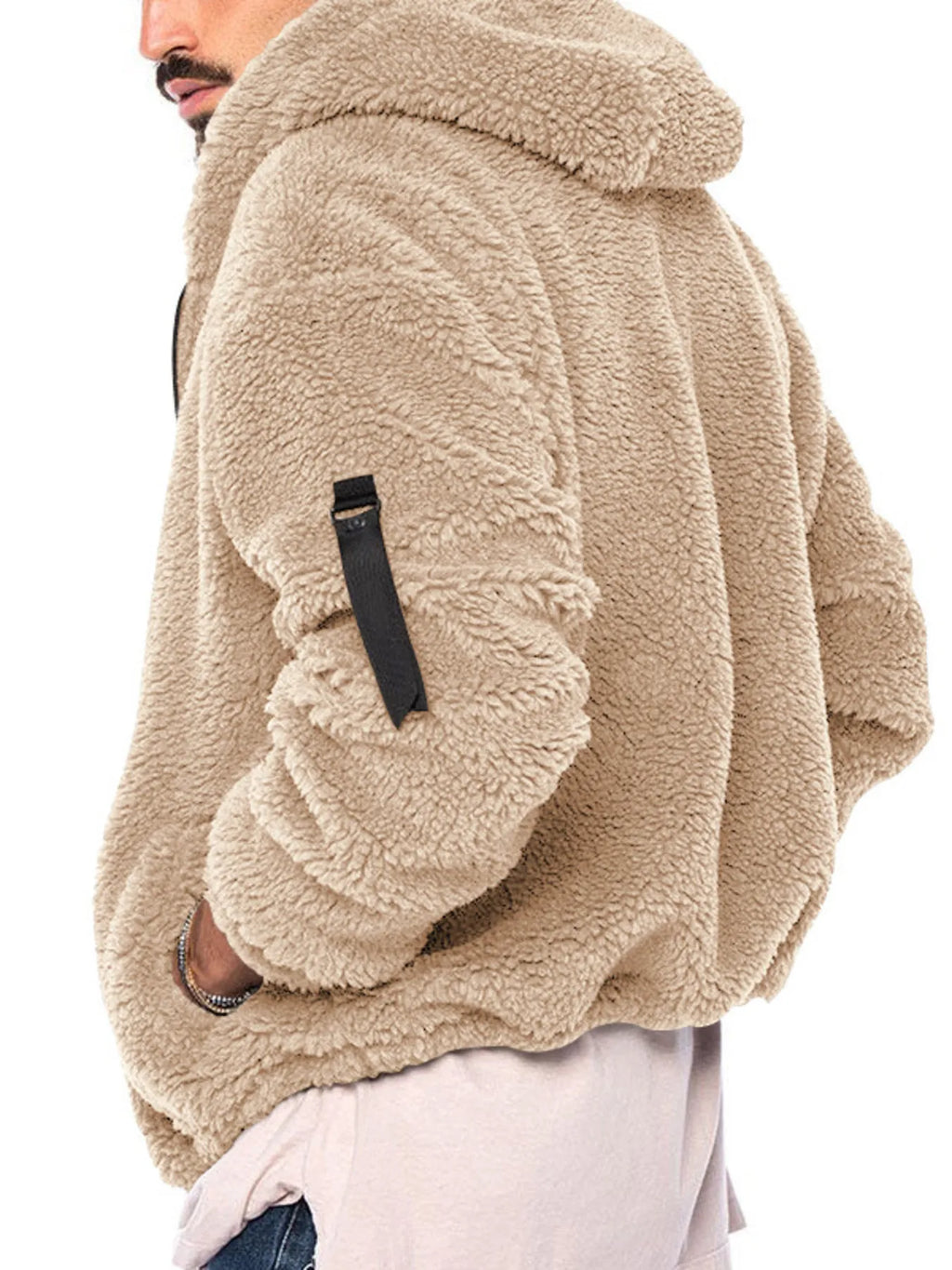 Men's Full Size Sherpa Fleece Hooded Zip-Up Jacket Plus Size