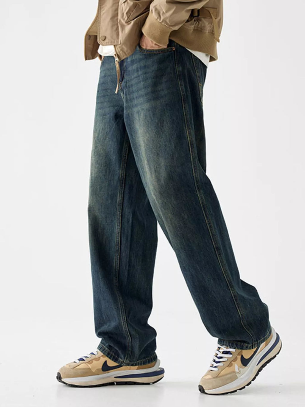 Men's Vintage Wash Loose Fit Jeans