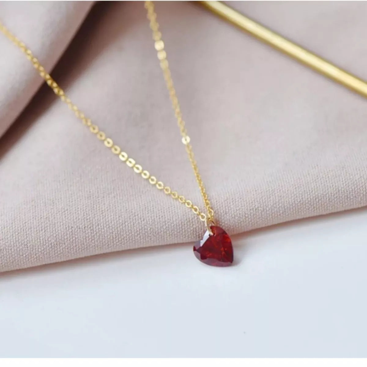 925 Sterling Silver Zircon Heart Necklace