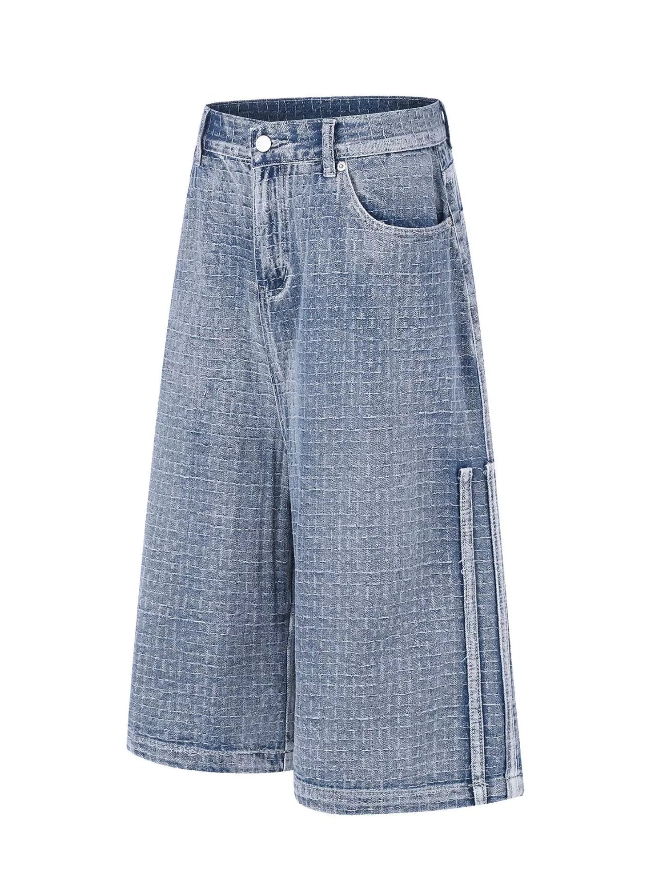 Men's Wide Leg Denim Capris