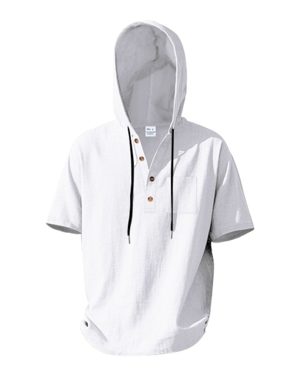 Men's Full Size Casual Short Sleeve Hooded Shirt Plus Size