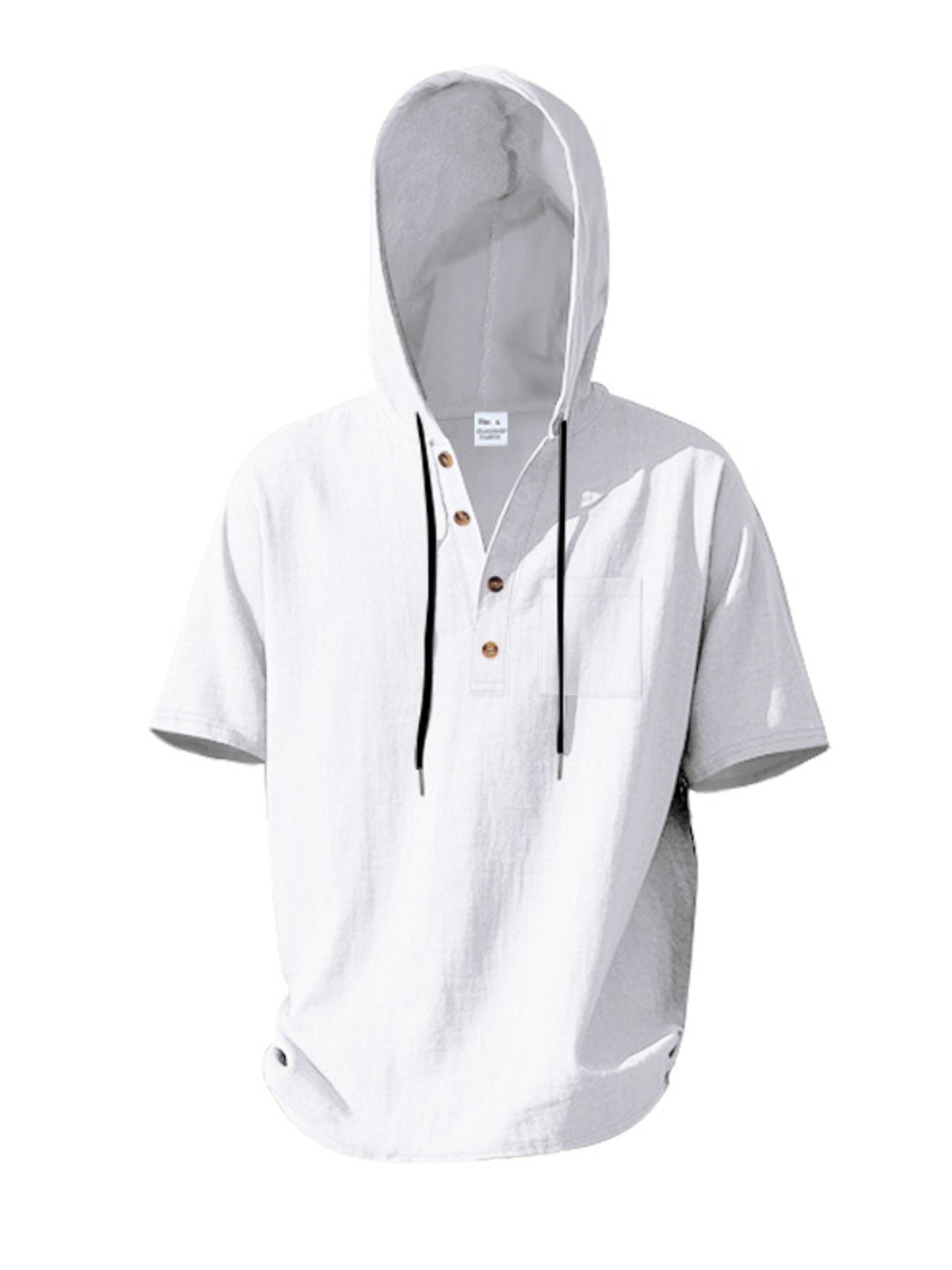 Men's Full Size Casual Short Sleeve Hooded Shirt Plus Size