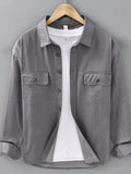 Men's Plus Size Button Up Long Sleeve Shirt